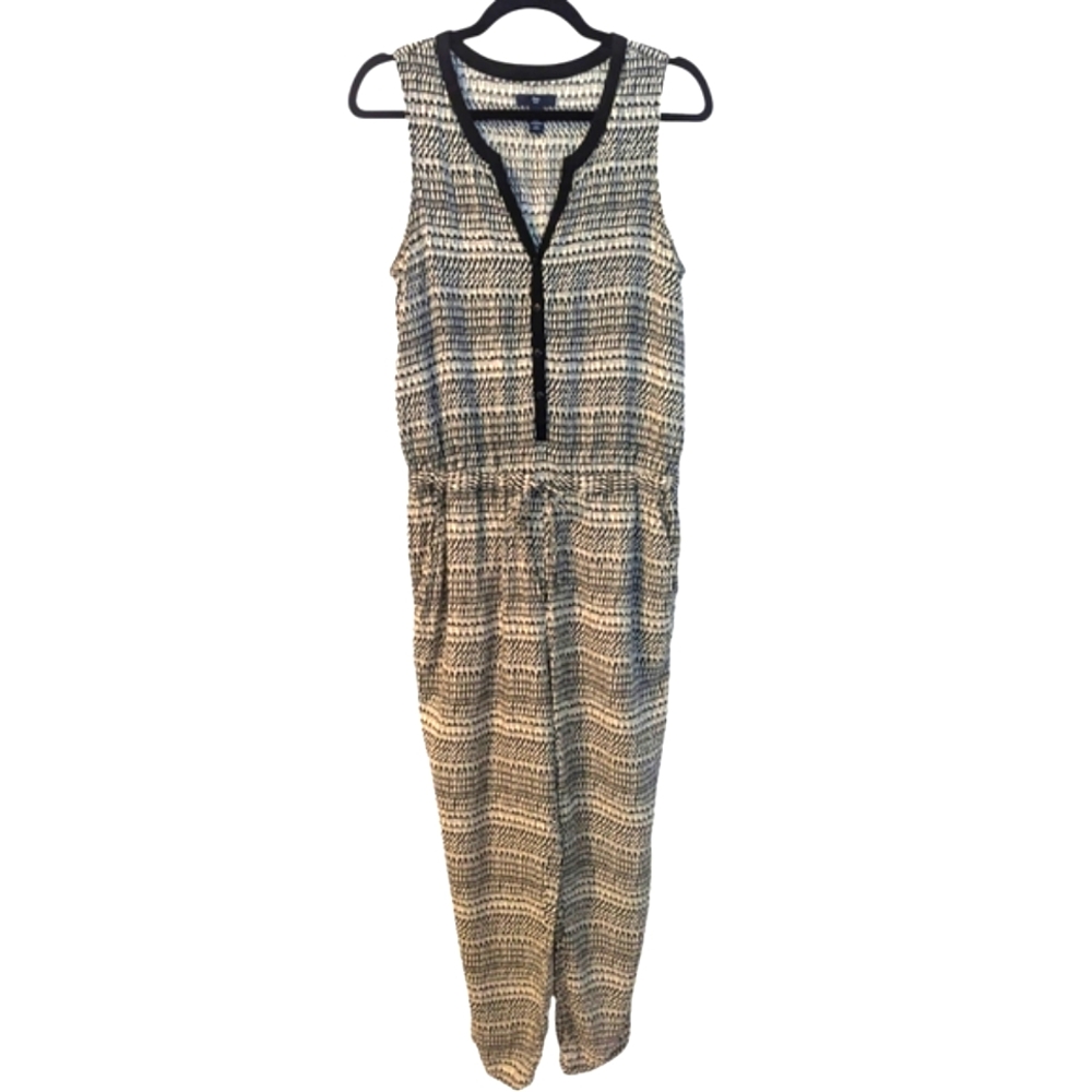 GAP Sleeveless Jumpsuit Medium Black & White
